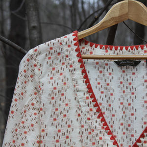 Boho v-neck blouse - 100% Cotton